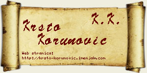 Krsto Korunović vizit kartica